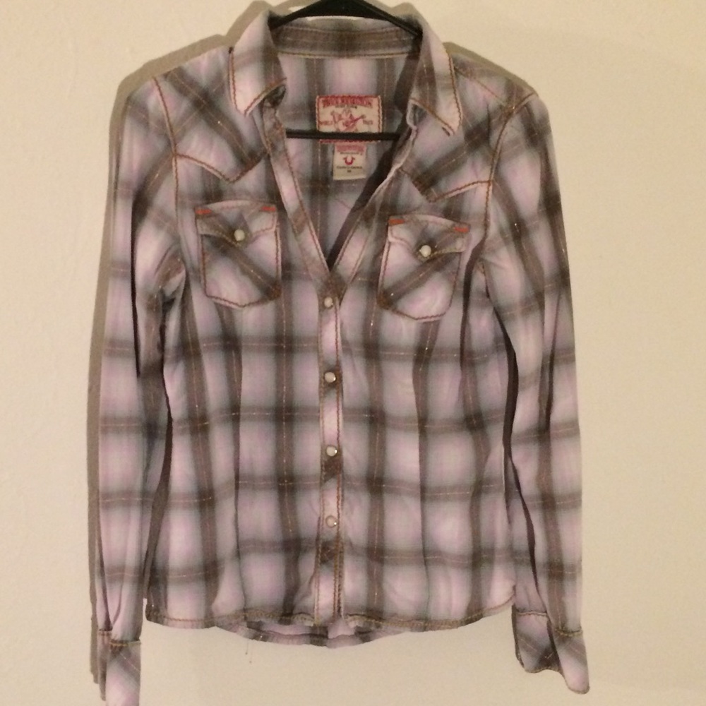 True Religion plaid top
